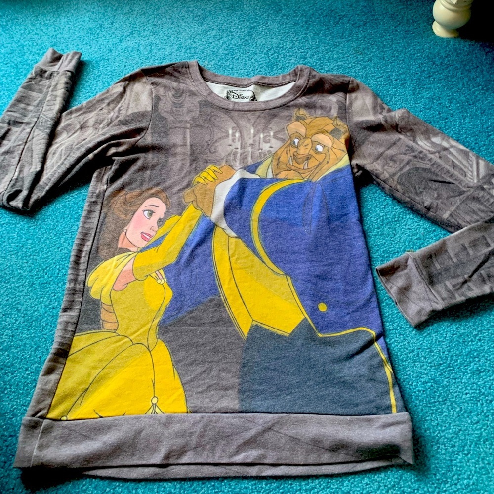 Beauty and the Beast Disney Long Sleeve Tshirt with Library Size Small